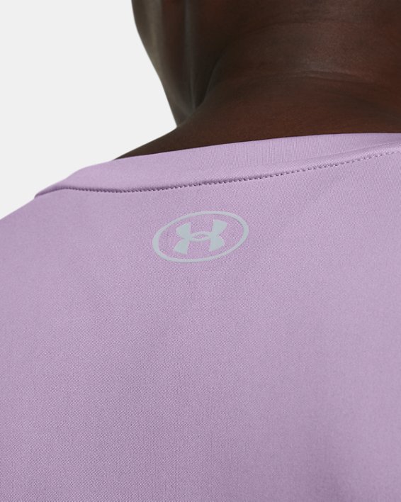 Women's UA Velocity Gradient Wordmark Short Sleeve, Purple, pdpMainDesktop image number 3